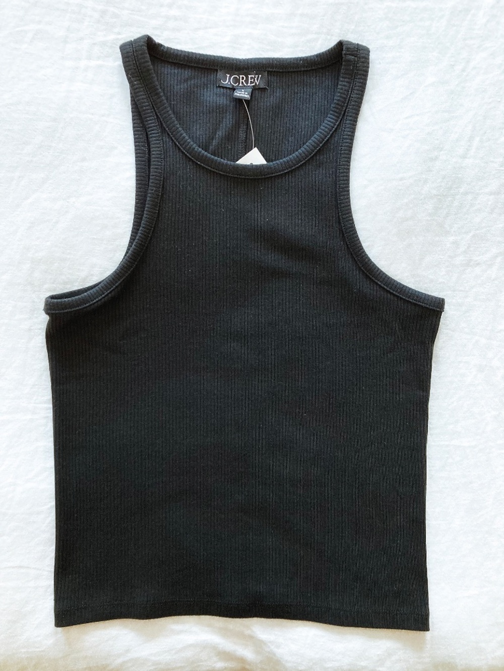 NWT J. Crew Black New Favorite Tank Top in Vintage Rib - S